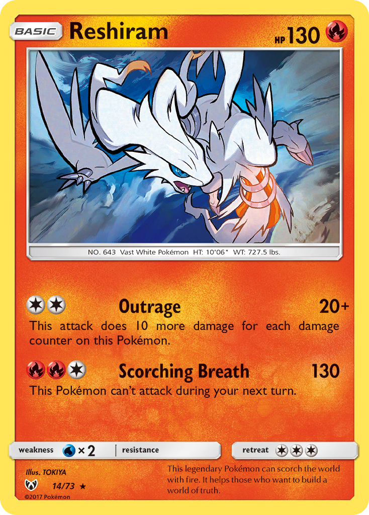 Reshiram (14/73) [Sun & Moon: Shining Legends] | Galaxy Games LLC