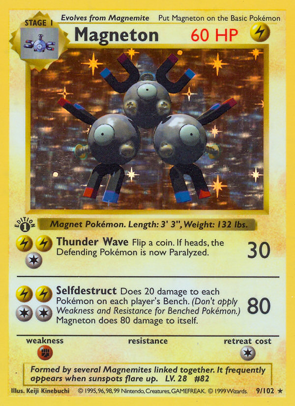 Magneton (9/102) (Shadowless) [Base Set 1st Edition] | Galaxy Games LLC