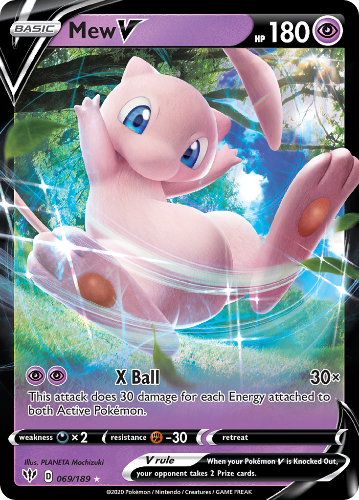 Mew V (069/189) (Jumbo Card) [Sword & Shield: Darkness Ablaze] | Galaxy Games LLC