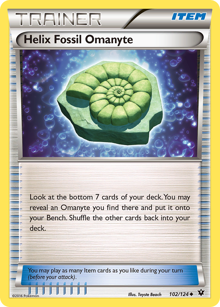 Helix Fossil Omanyte (102/124) [XY: Fates Collide] | Galaxy Games LLC