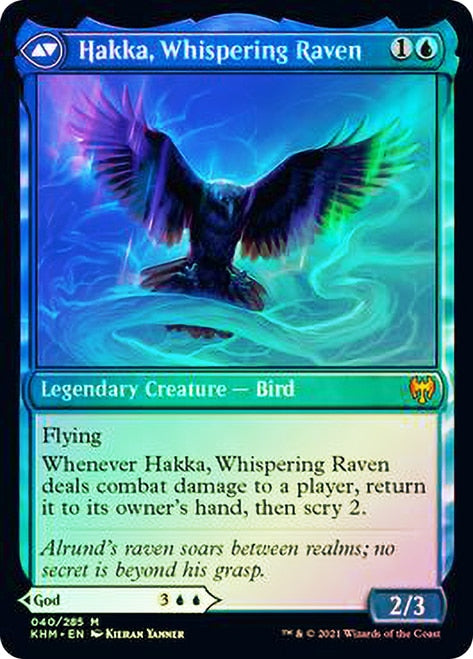 Alrund, God of the Cosmos // Hakka, Whispering Raven [Kaldheim Prerelease Promos] | Galaxy Games LLC