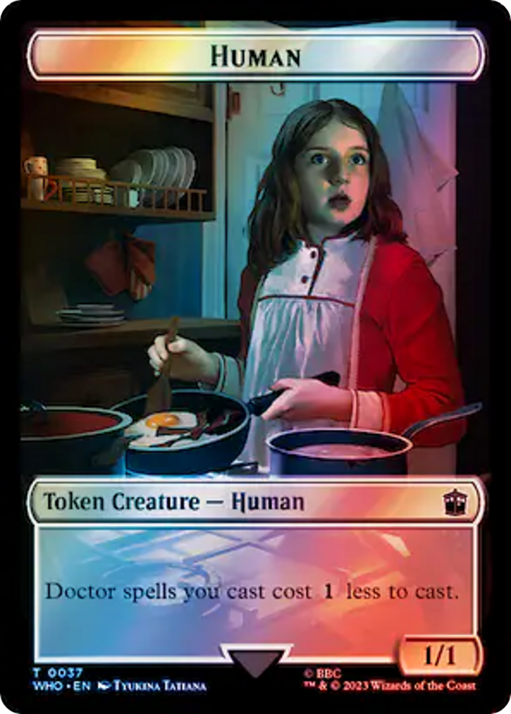 Human (0037) // Mark of the Rani Double-Sided Token (Surge Foil) [Doctor Who Tokens] | Galaxy Games LLC