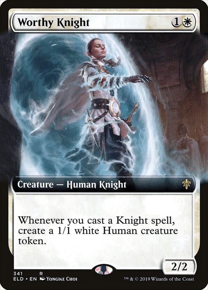 Worthy Knight (Extended Art) [Throne of Eldraine] | Galaxy Games LLC