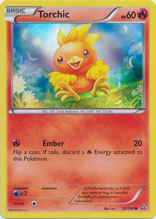 Torchic (25/160) (Sheen Holo) [XY: Primal Clash] | Galaxy Games LLC