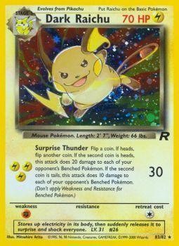 Dark Raichu (83/82) [Team Rocket Unlimited] | Galaxy Games LLC