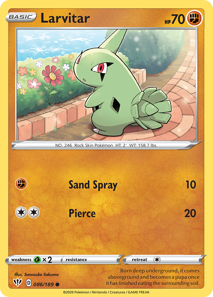 Larvitar (086/189) [Sword & Shield: Darkness Ablaze] | Galaxy Games LLC