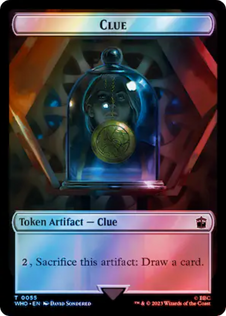 Alien Rhino // Clue (0055) Double-Sided Token (Surge Foil) [Doctor Who Tokens] | Galaxy Games LLC