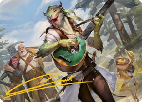 Wandering Troubadour Art Card (Gold-Stamped Signature) [Dungeons & Dragons: Adventures in the Forgotten Realms Art Series] | Galaxy Games LLC