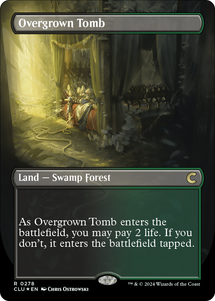 Overgrown Tomb (Borderless) [Ravnica: Clue Edition] | Galaxy Games LLC
