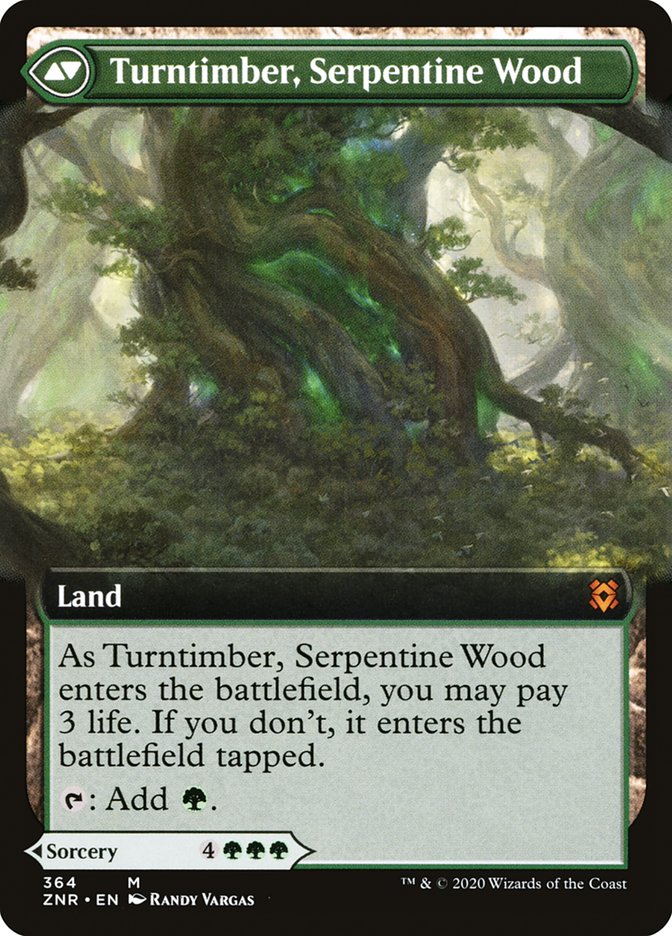 Turntimber Symbiosis // Turntimber, Serpentine Wood (Extended Art) [Zendikar Rising] | Galaxy Games LLC