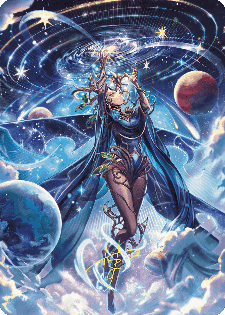 Omniscience Anime Art Card (Gold-Stamped Signature) [Wilds of Eldraine Art Series] | Galaxy Games LLC