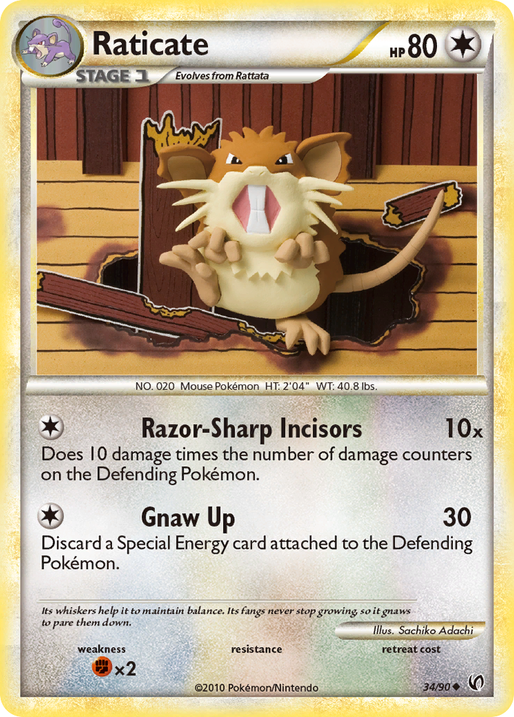 Raticate (34/90) [HeartGold & SoulSilver: Undaunted] | Galaxy Games LLC