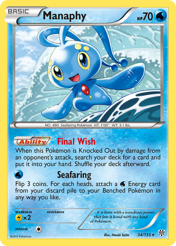 Manaphy (34/135) [Black & White: Plasma Storm] | Galaxy Games LLC