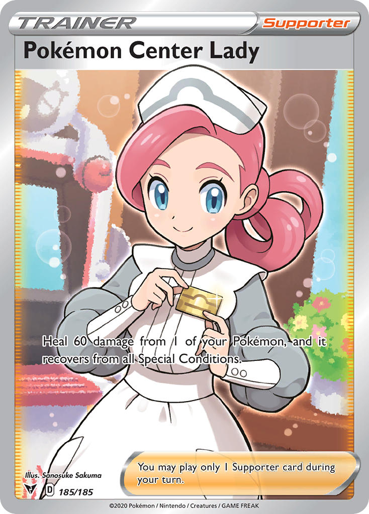 Pokemon Center Lady (185/185) [Sword & Shield: Vivid Voltage] | Galaxy Games LLC