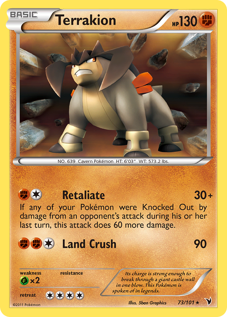 Terrakion (73/101) [Black & White: Noble Victories] | Galaxy Games LLC