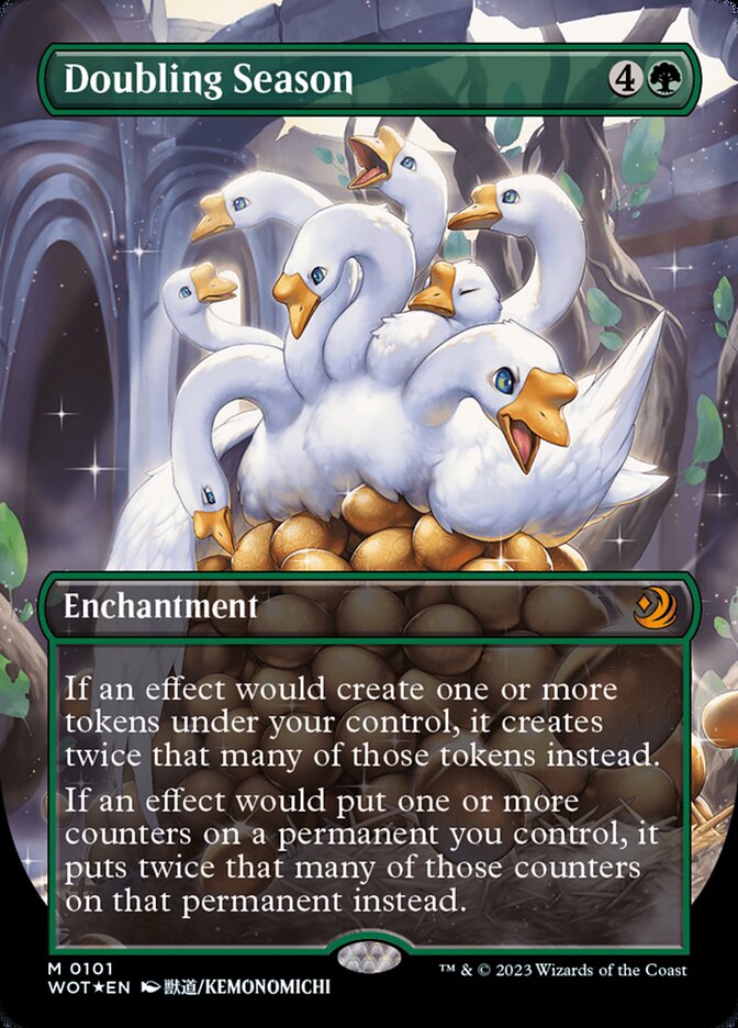 Doubling Season (Anime Borderless) (Confetti Foil) [Wilds of Eldraine: Enchanting Tales] | Galaxy Games LLC