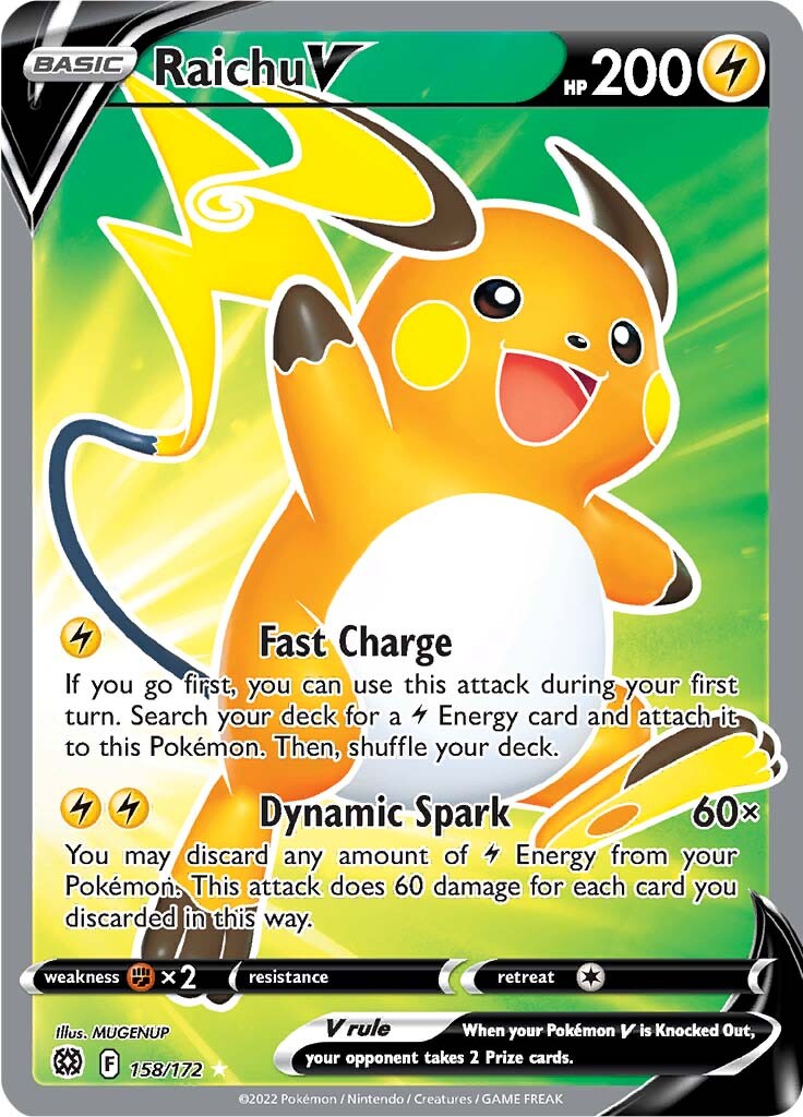 Raichu V (158/172) [Sword & Shield: Brilliant Stars] | Galaxy Games LLC