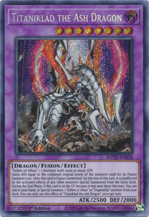 Titaniklad the Ash Dragon [ROTD-EN038] Secret Rare | Galaxy Games LLC