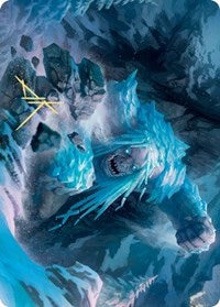 Icehide Troll Art Card (Gold-Stamped Signature) [Kaldheim Art Series] | Galaxy Games LLC