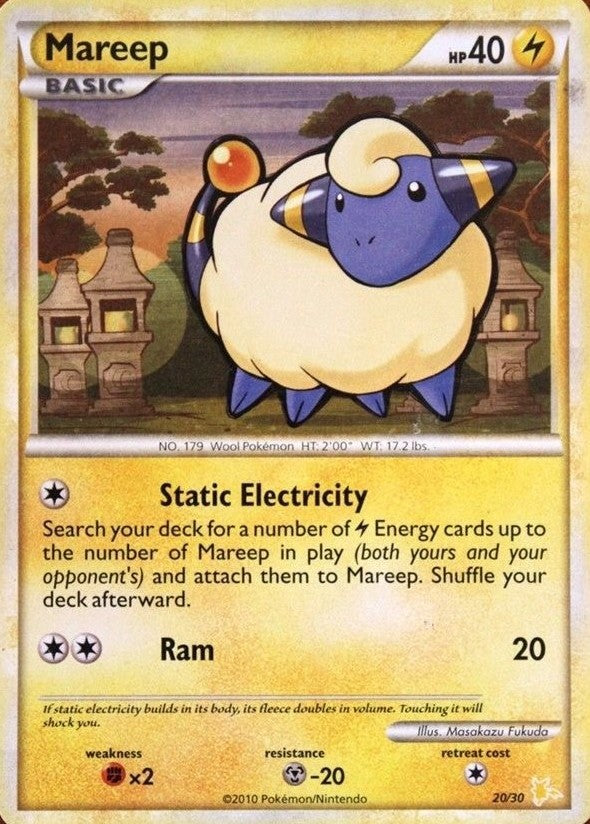 Mareep (20/30) [HeartGold & SoulSilver: Trainer Kit - Raichu] | Galaxy Games LLC