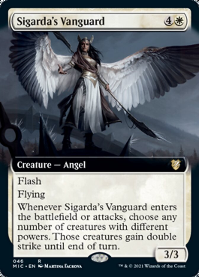 Sigarda's Vanguard (Extended Art) [Innistrad: Midnight Hunt Commander] | Galaxy Games LLC