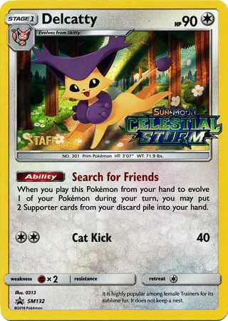 Delcatty (SM132) (Staff Prerelease Promo) [Sun & Moon: Black Star Promos] | Galaxy Games LLC