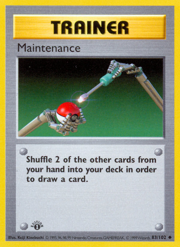 Maintenance (83/102) (Shadowless) [Base Set 1st Edition] | Galaxy Games LLC