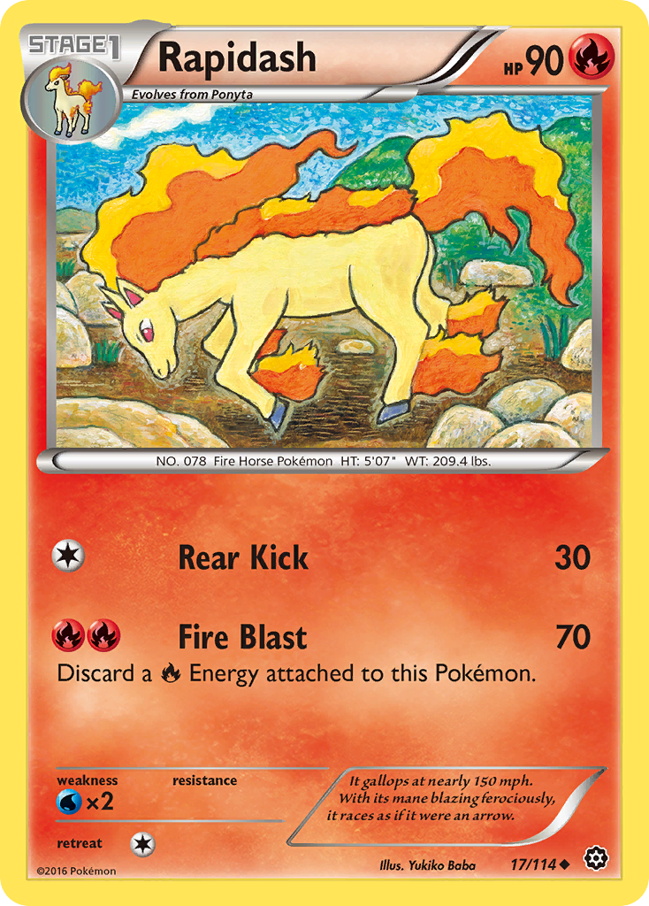 Rapidash (17/114) [XY: Steam Siege] | Galaxy Games LLC