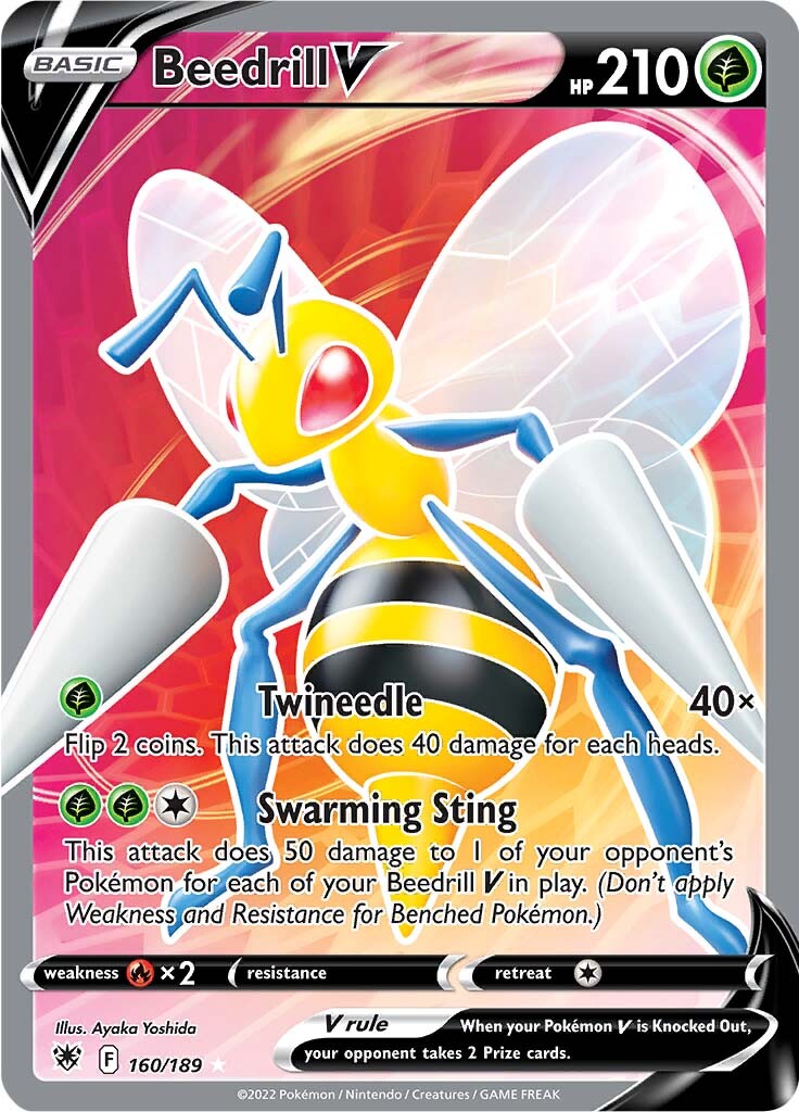 Pokemon Sword & Shield Astral Radiance Ultra Rare Beedrill-V #160 Pokemon Sword & Shield Astral Radiance Ultra Rare Beedrill-V #160