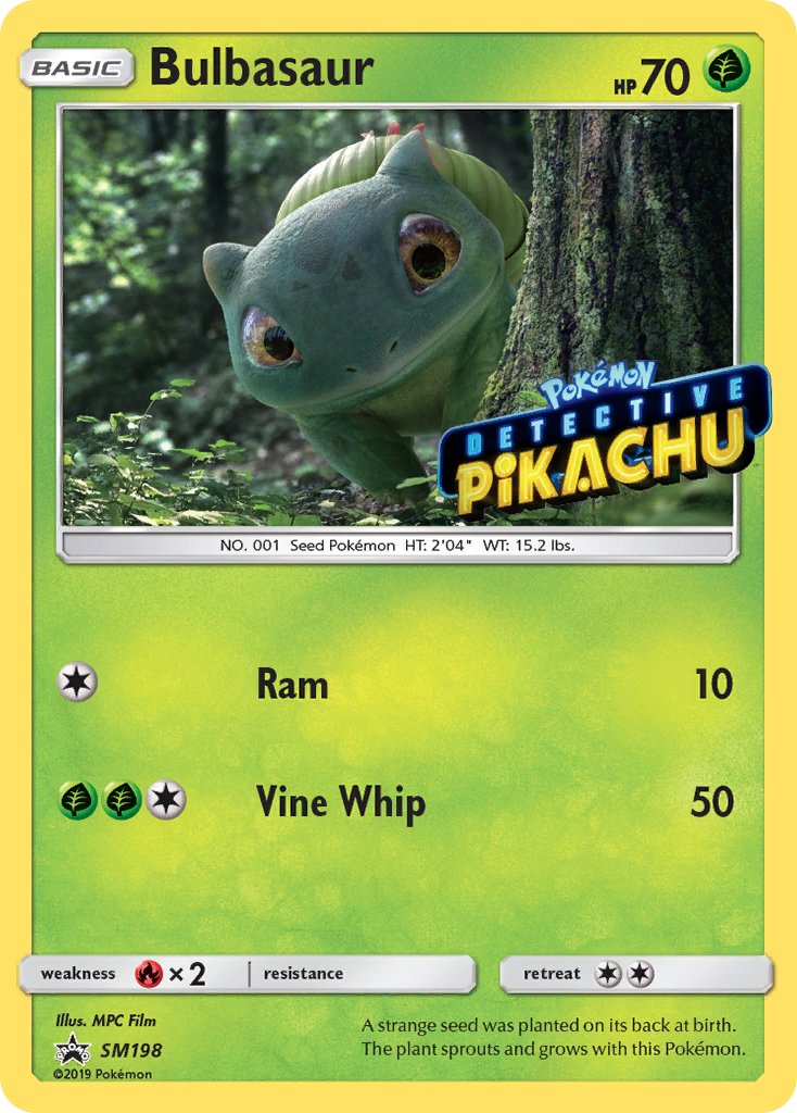 Bulbasaur (SM198) (Detective Pikachu Stamped) [Sun & Moon: Black Star Promos] | Galaxy Games LLC