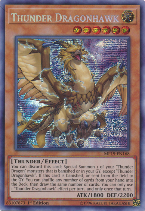 Thunder Dragonhawk [MP19-EN168] Prismatic Secret Rare | Galaxy Games LLC