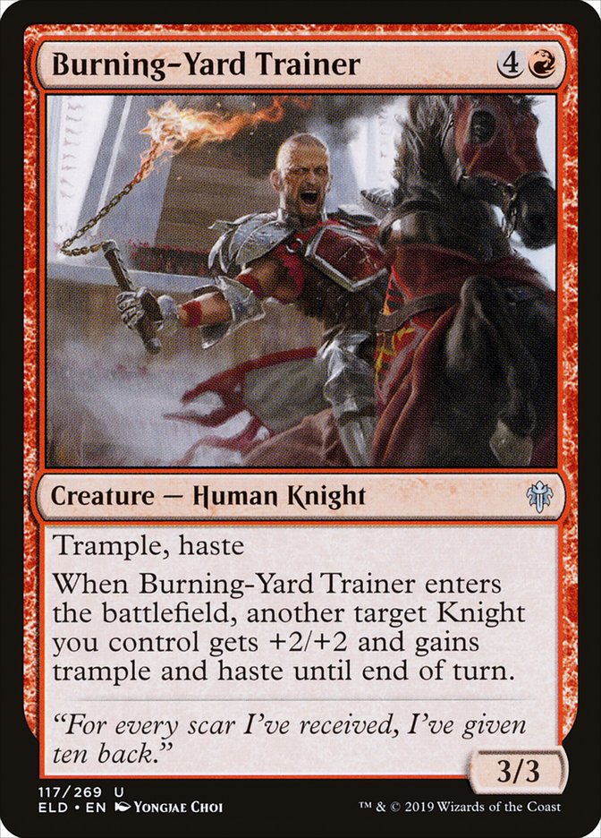 Burning-Yard Trainer [Throne of Eldraine] | Galaxy Games LLC