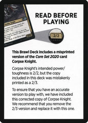 Corpse Knight Reminder Card (Knights' Charge Brawl Deck) [Core Set 2020 Tokens] | Galaxy Games LLC