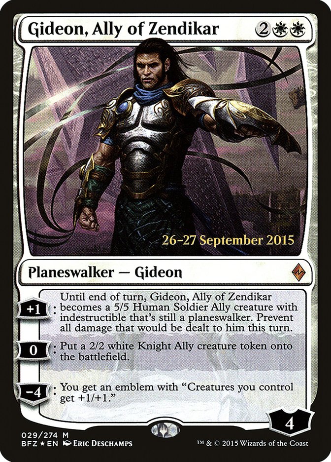 Gideon, Ally of Zendikar [Battle for Zendikar Prerelease Promos] | Galaxy Games LLC