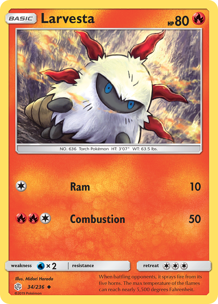 Larvesta (34/236) [Sun & Moon: Cosmic Eclipse] | Galaxy Games LLC