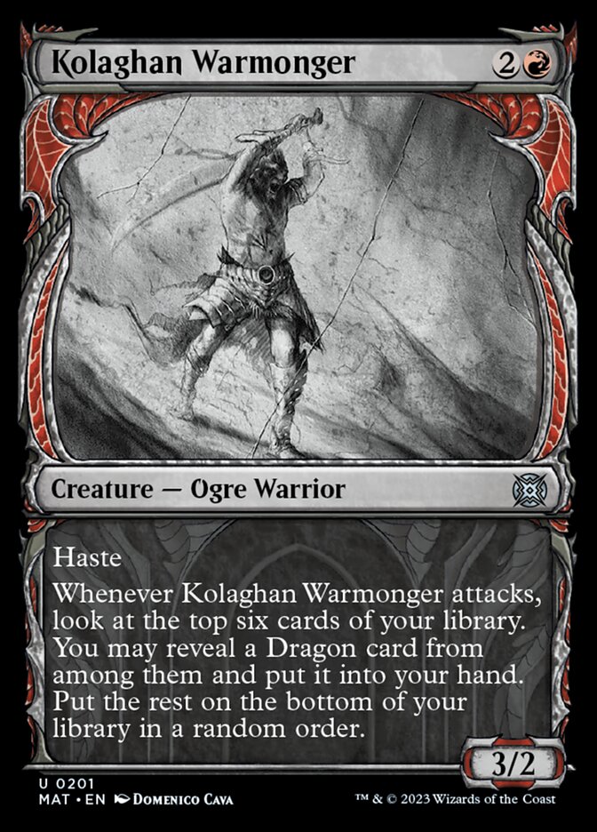 Kolaghan Warmonger (Showcase Halo Foil) [March of the Machine: The Aftermath] | Galaxy Games LLC