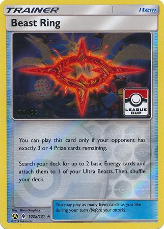 Beast Ring (102a/131) (League Promo Staff) [Sun & Moon: Forbidden Light] | Galaxy Games LLC