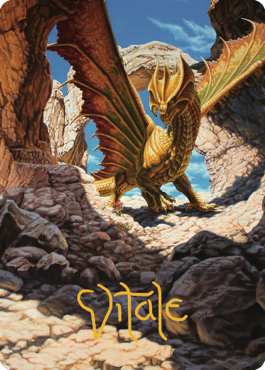 Ancient Brass Dragon Art Card (02) (Gold-Stamped Signature) [Commander Legends: Battle for Baldur's Gate Art Series] | Galaxy Games LLC