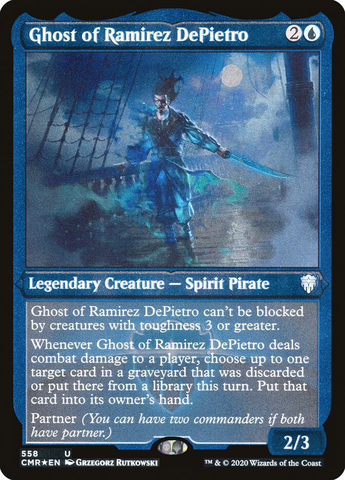 Ghost of Ramirez DePietro (Etched) [Commander Legends] | Galaxy Games LLC