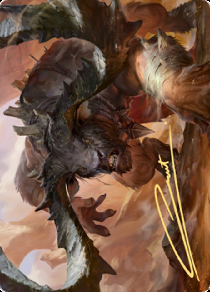 Moraug, Fury of Akoum Art Card (Gold-Stamped Signature) [Zendikar Rising Art Series] | Galaxy Games LLC