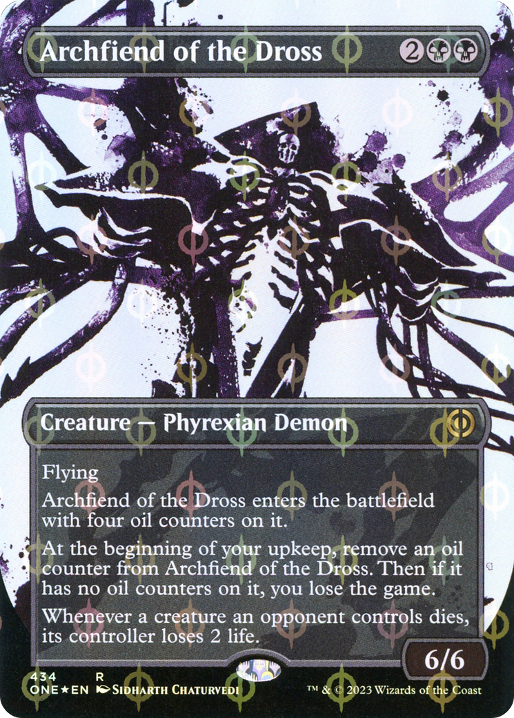 Archfiend of the Dross (Borderless Ichor Step-and-Compleat Foil) [Phyrexia: All Will Be One] | Galaxy Games LLC