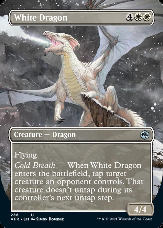White Dragon (Borderless Alternate Art) [Dungeons & Dragons: Adventures in the Forgotten Realms] | Galaxy Games LLC