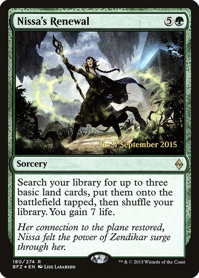 Nissa's Renewal [Battle for Zendikar Prerelease Promos] | Galaxy Games LLC