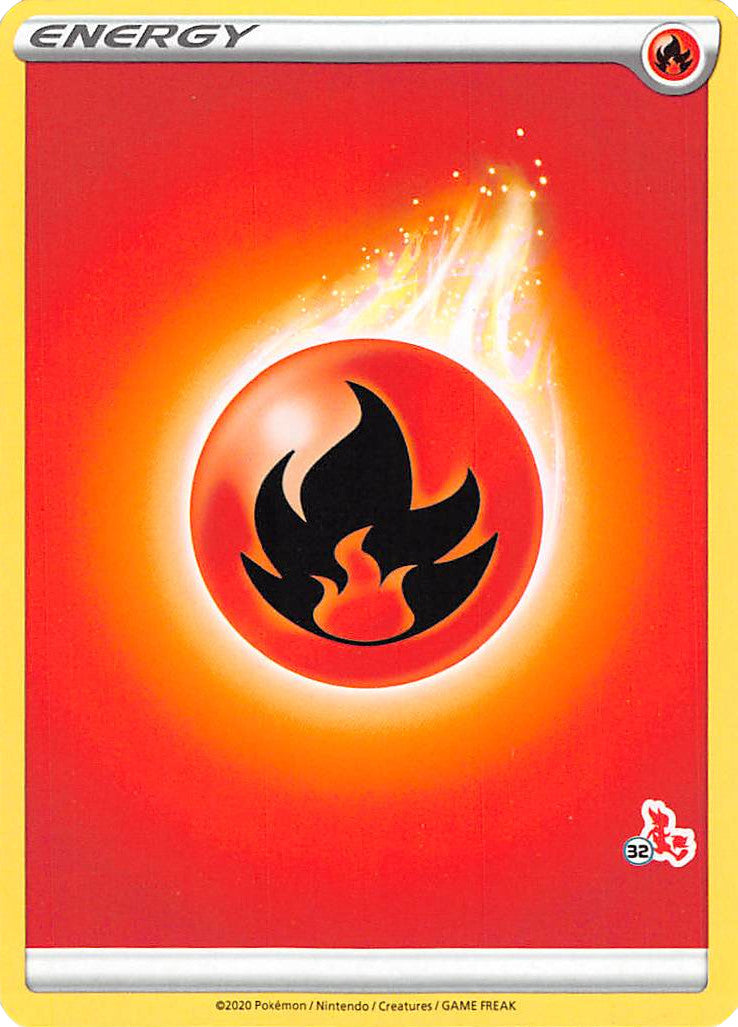 Fire Energy (Cinderace Stamp #32) [Battle Academy 2022] | Galaxy Games LLC