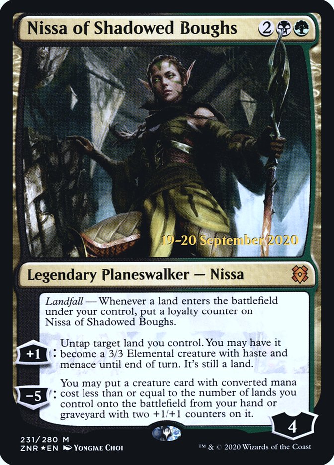 Nissa of Shadowed Boughs [Zendikar Rising Prerelease Promos] | Galaxy Games LLC