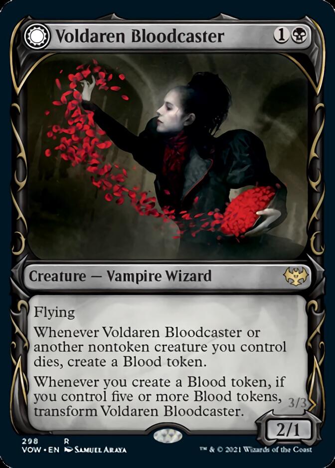 Voldaren Bloodcaster // Bloodbat Summoner (Showcase Fang Frame) [Innistrad: Crimson Vow] | Galaxy Games LLC