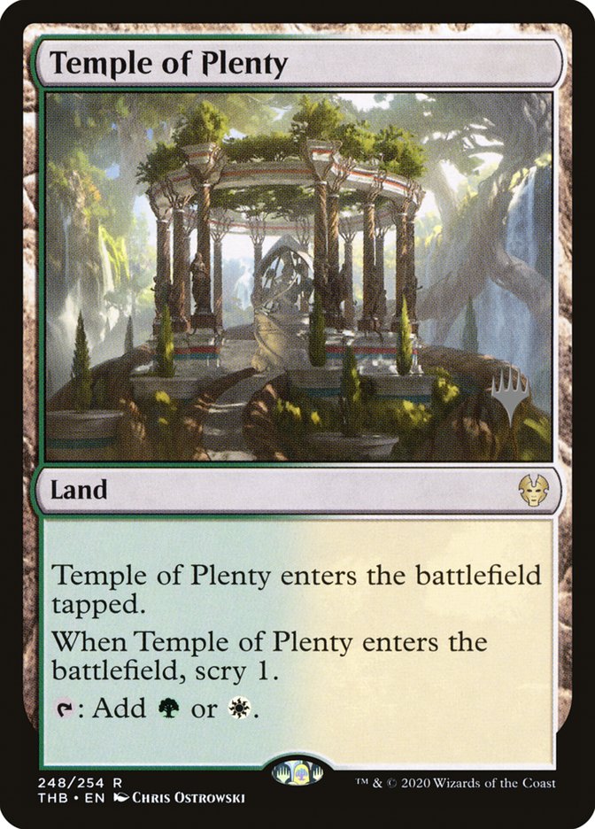 Temple of Plenty (Promo Pack) [Theros Beyond Death Promos] | Galaxy Games LLC