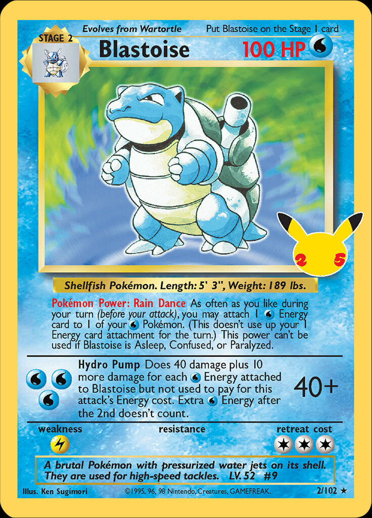 Blastoise (2/102) [Celebrations: 25th Anniversary - Classic Collection] | Galaxy Games LLC