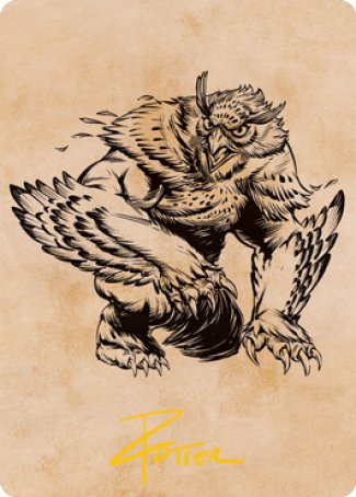 Owlbear (Showcase) Art Card (Gold-Stamped Signature) [Dungeons & Dragons: Adventures in the Forgotten Realms Art Series] | Galaxy Games LLC